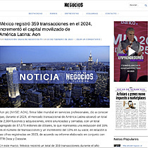 M�xico registr� 359 transacciones en el 2024, increment� el capital movilizado de Am�rica Latina: Aon